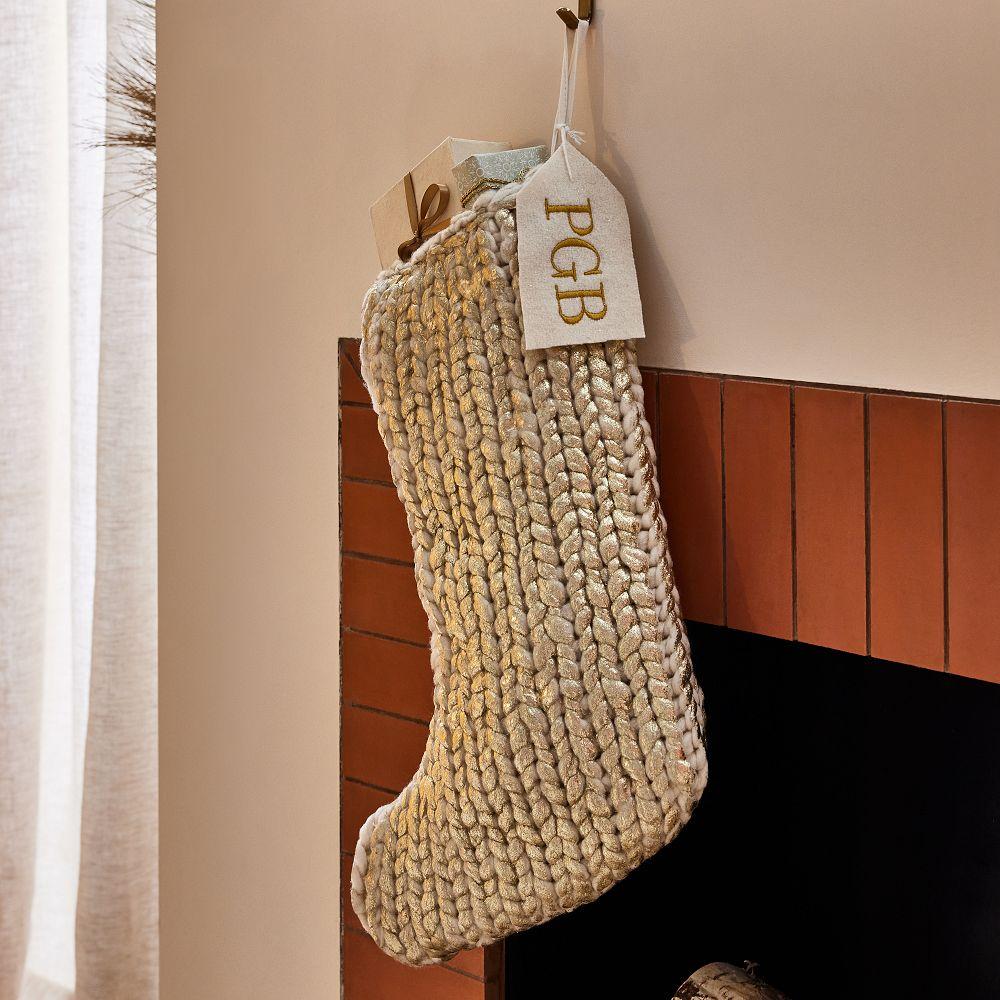 Metallic Knit Stocking