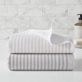 Organic Metallic Stripe Hand Towels (Set of 2)