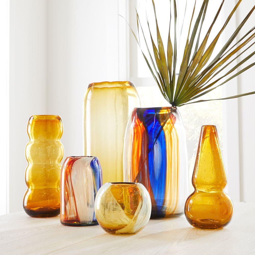 Diego Olivero Mexican Glass Art Vases