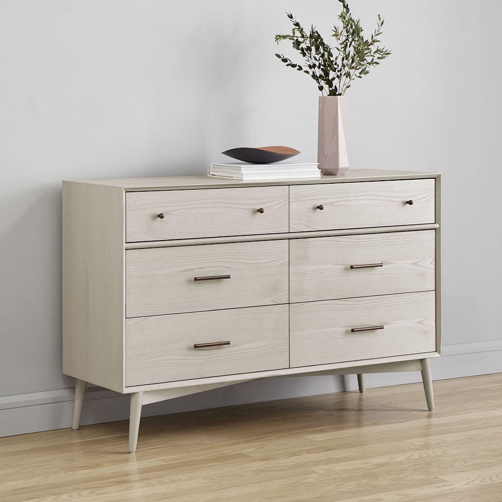 Mid-Century 6-Drawer Chest - Pebble