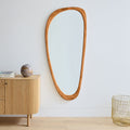 Mid-Century Modern Asymmetrical Wood Floor Mirror