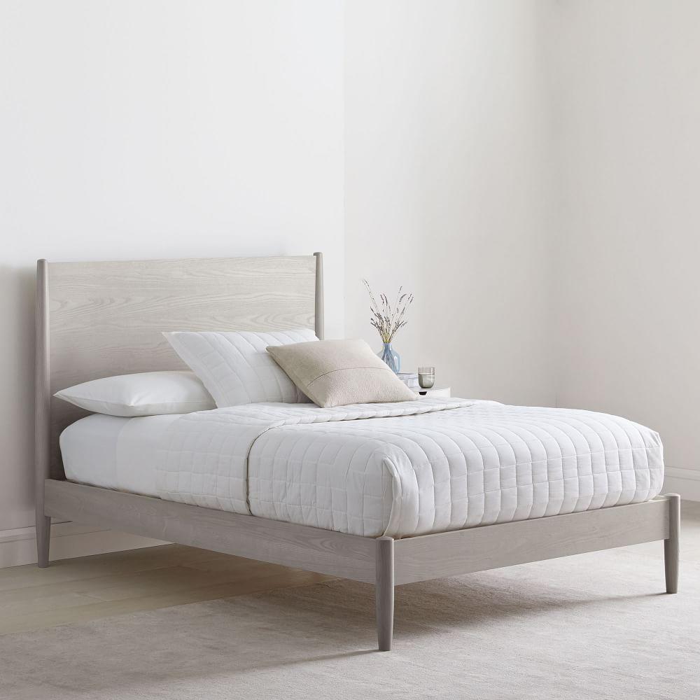 Mid-Century Modern Bed - Pebble