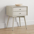 Mid-Century Modern Closed Bedside Table (46 cm) - Pebble