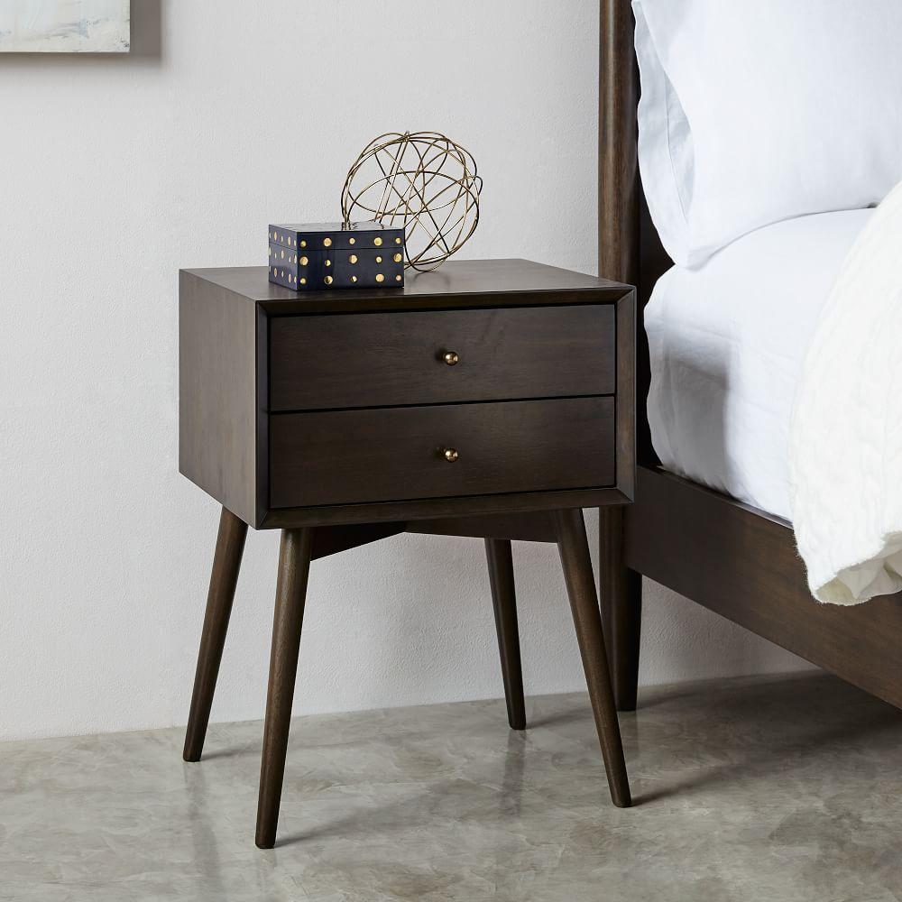 Mid-Century Bedside Table, Dark Mineral