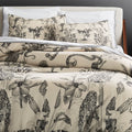 Midnight Jungle Linen King Pillow Shams Set of 2