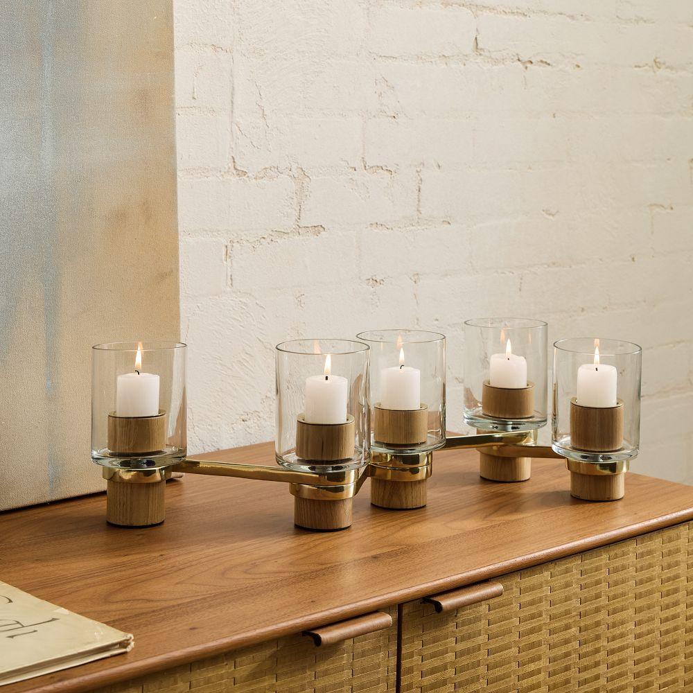 Wood & Metal Votive Centrepiece Holder