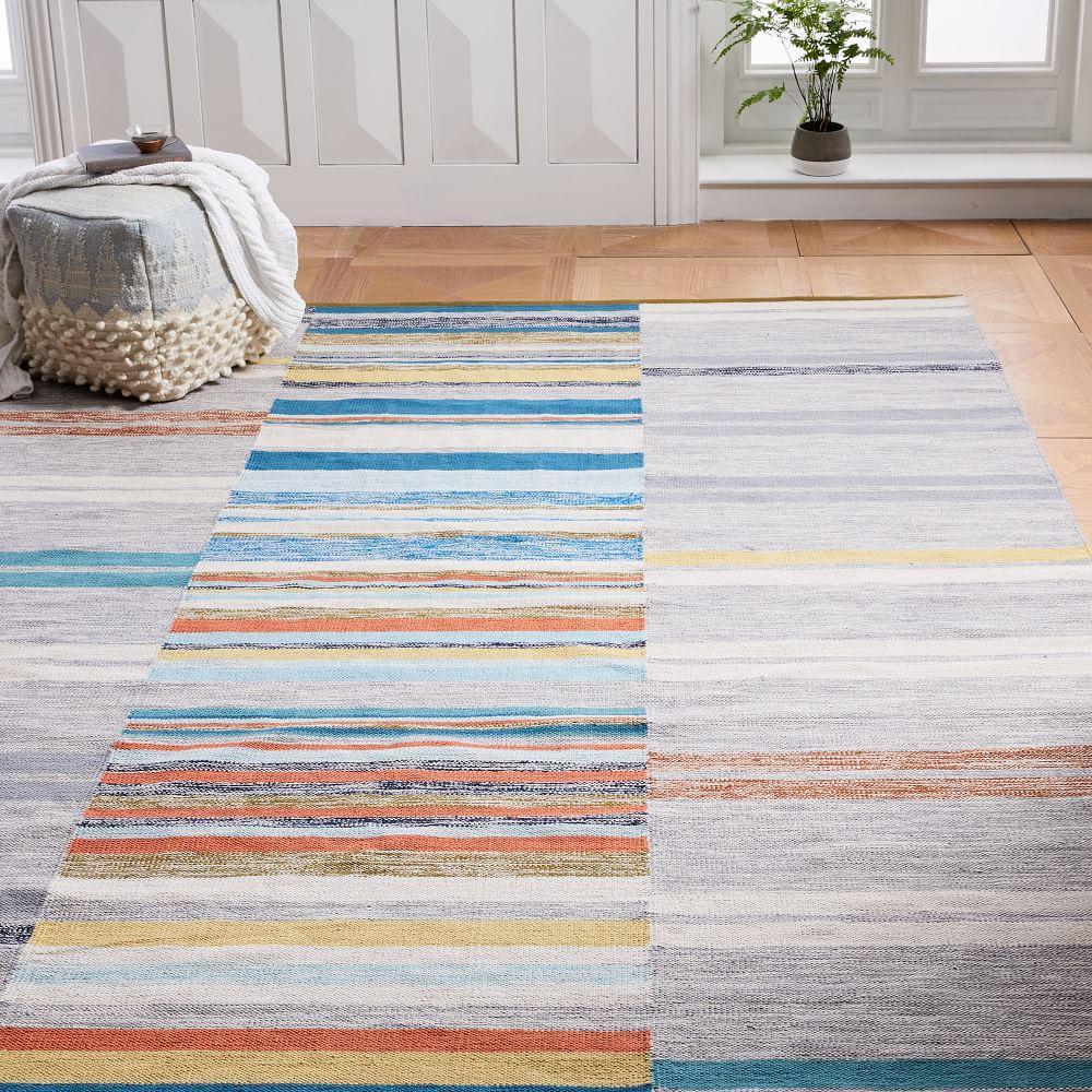 Mixed Stripes Cotton Dhurrie - Multi