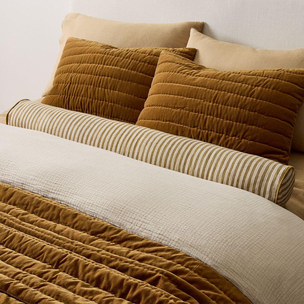 Modern Silk Stripe Bolster Cushion