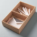 Modern Weave Basket w/ Divider - Whitewashed