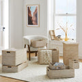 Modern Weave Rattan Storage Bins Collection - Whitewash