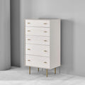 Modernist Wood & Lacquer 5-Drawer Chest - Winter Wood