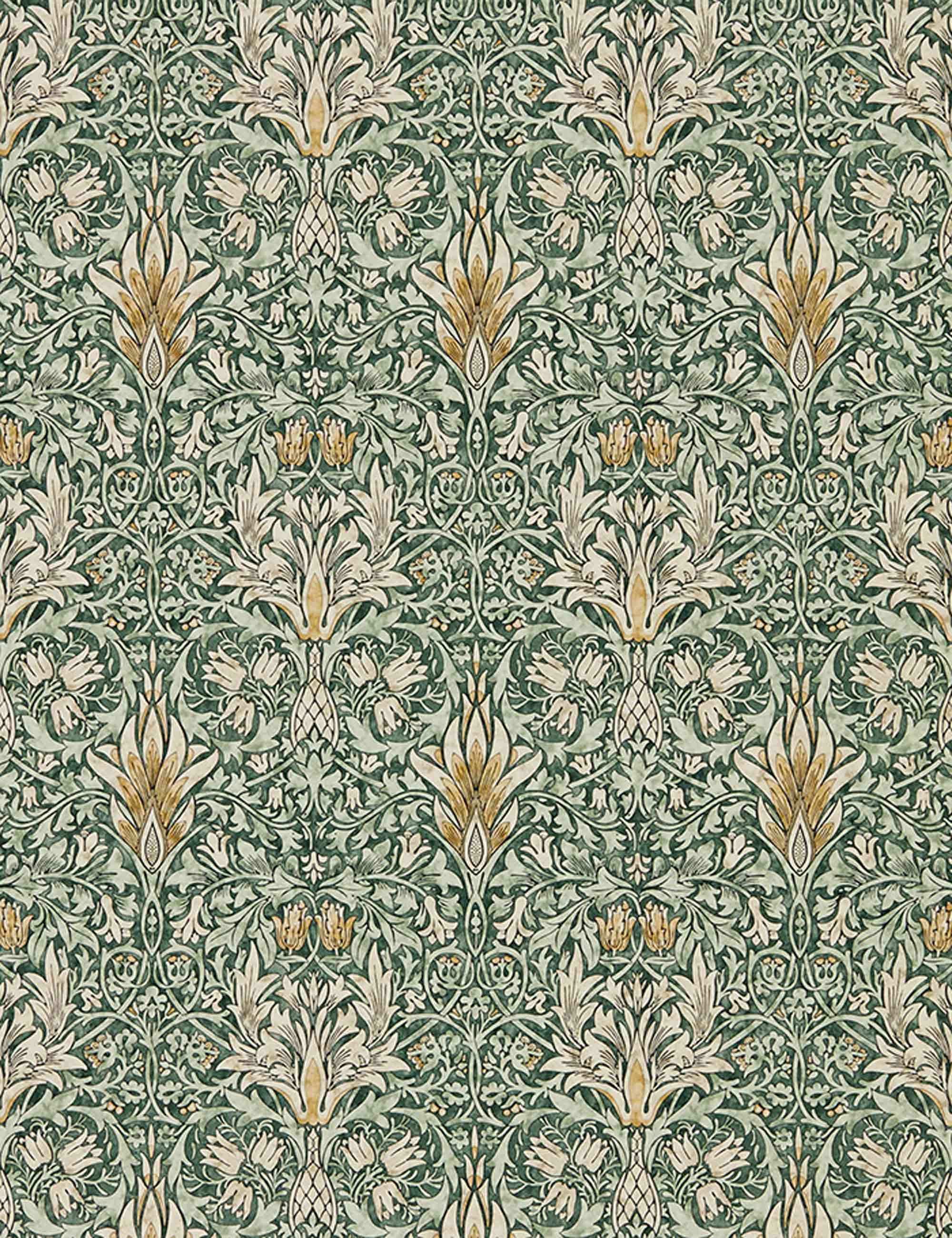 Morris & Co. Snakeshead Wallpaper, Forest/Thyme Swatch