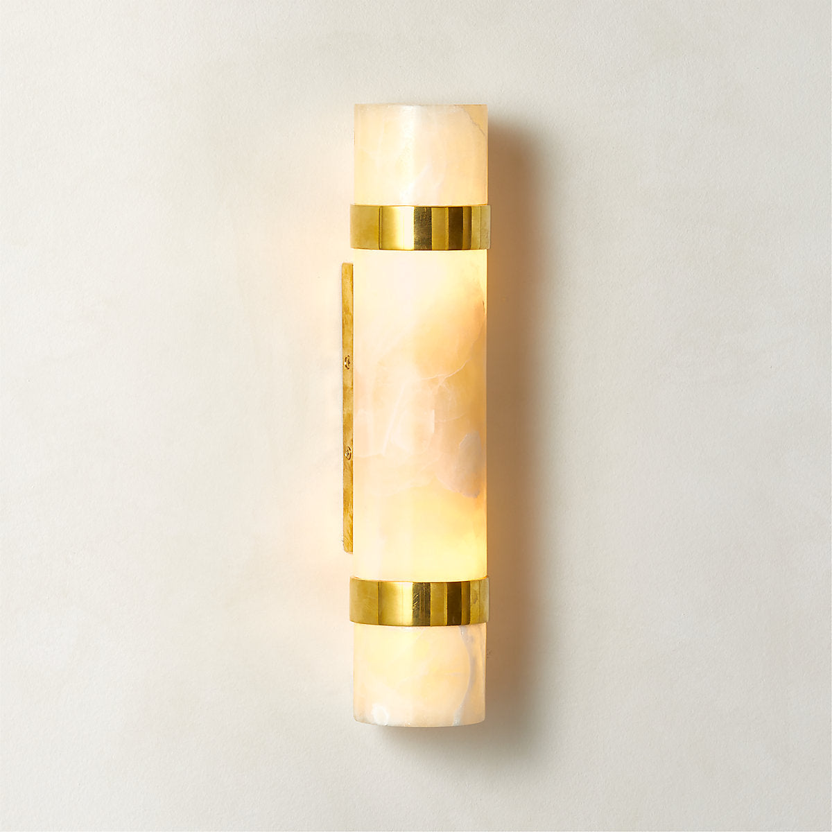 Natalia Onyx and Brass Double Wall Sconce Set of 2