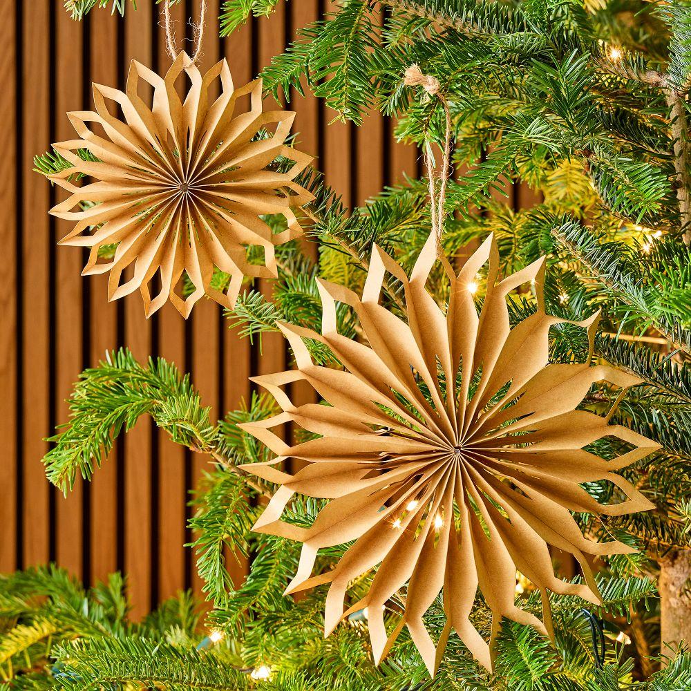 Natural Paper Star Baubles
