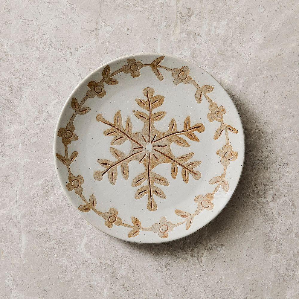 Neige Snowflake Ceramic Salad Plates