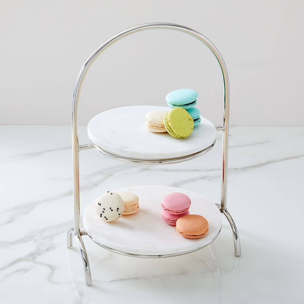 Nickel & Marble Tiered Serve Stand