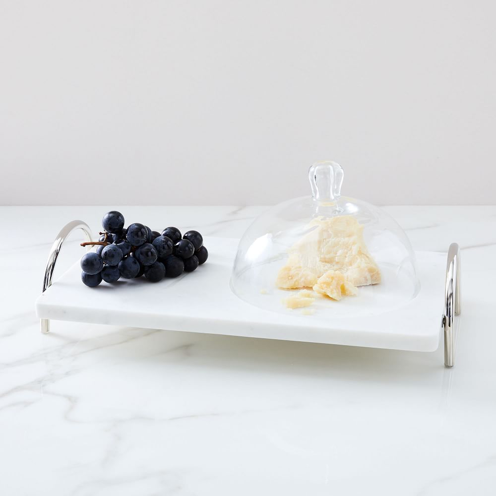 Nickel + Marble Tray w/ Cloche