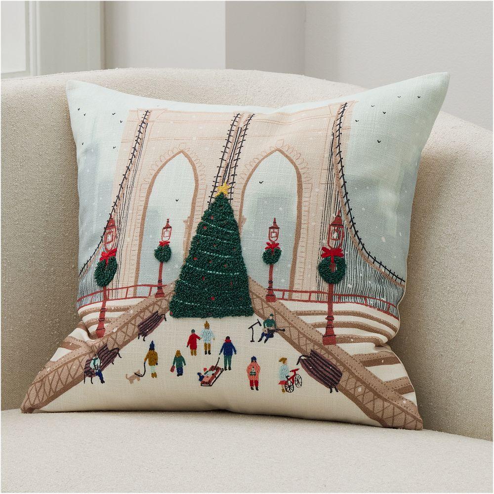Nicole Cicak Brooklyn Bridge Christmas Cushion Cover