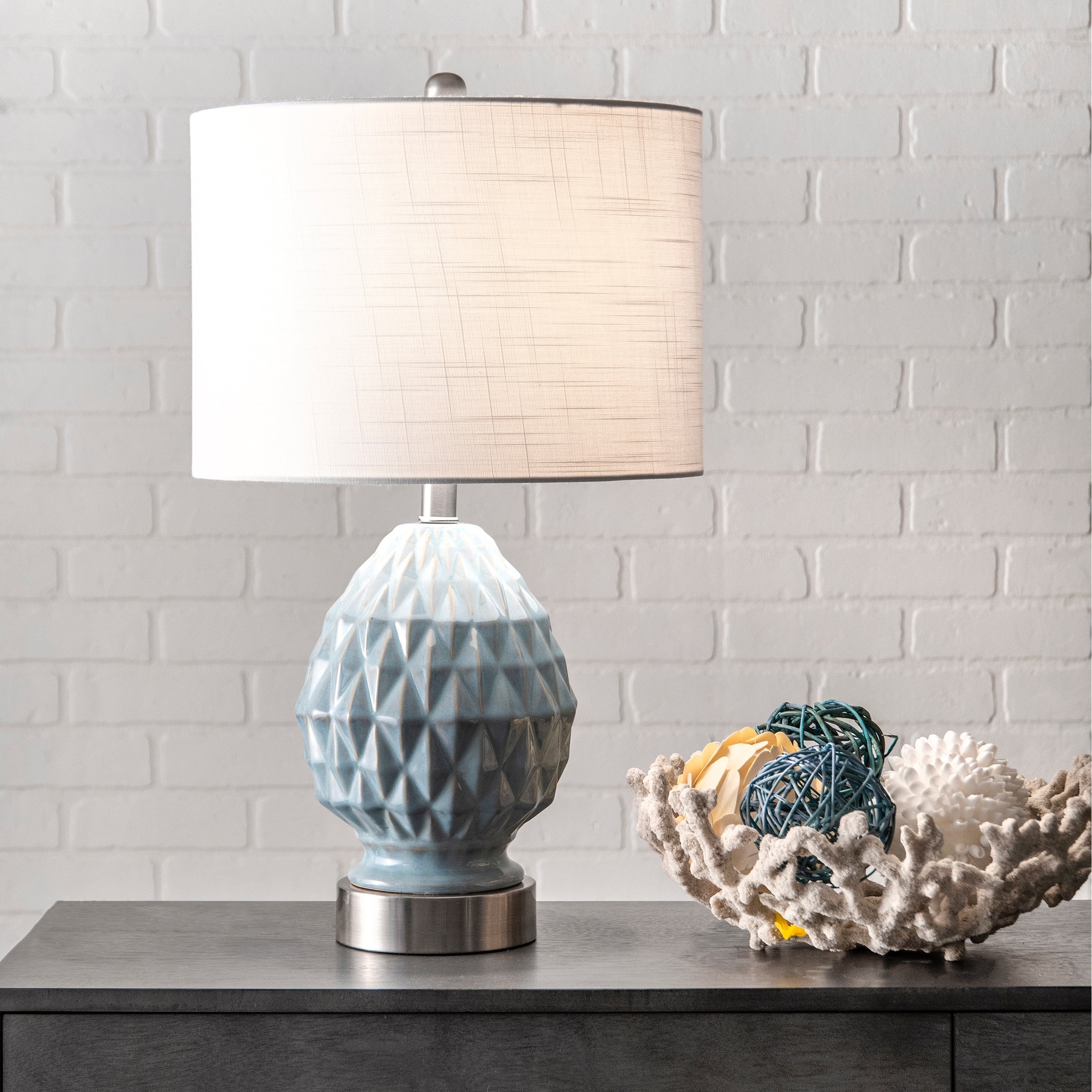 Watch Hill 24 Textured Ceramic Egg Burlap Shade Table Lamp