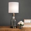 Watch Hill Yolanda Gold Glass 100 Watt 1 Light 29 Inch Table Lamp With Linen Shade