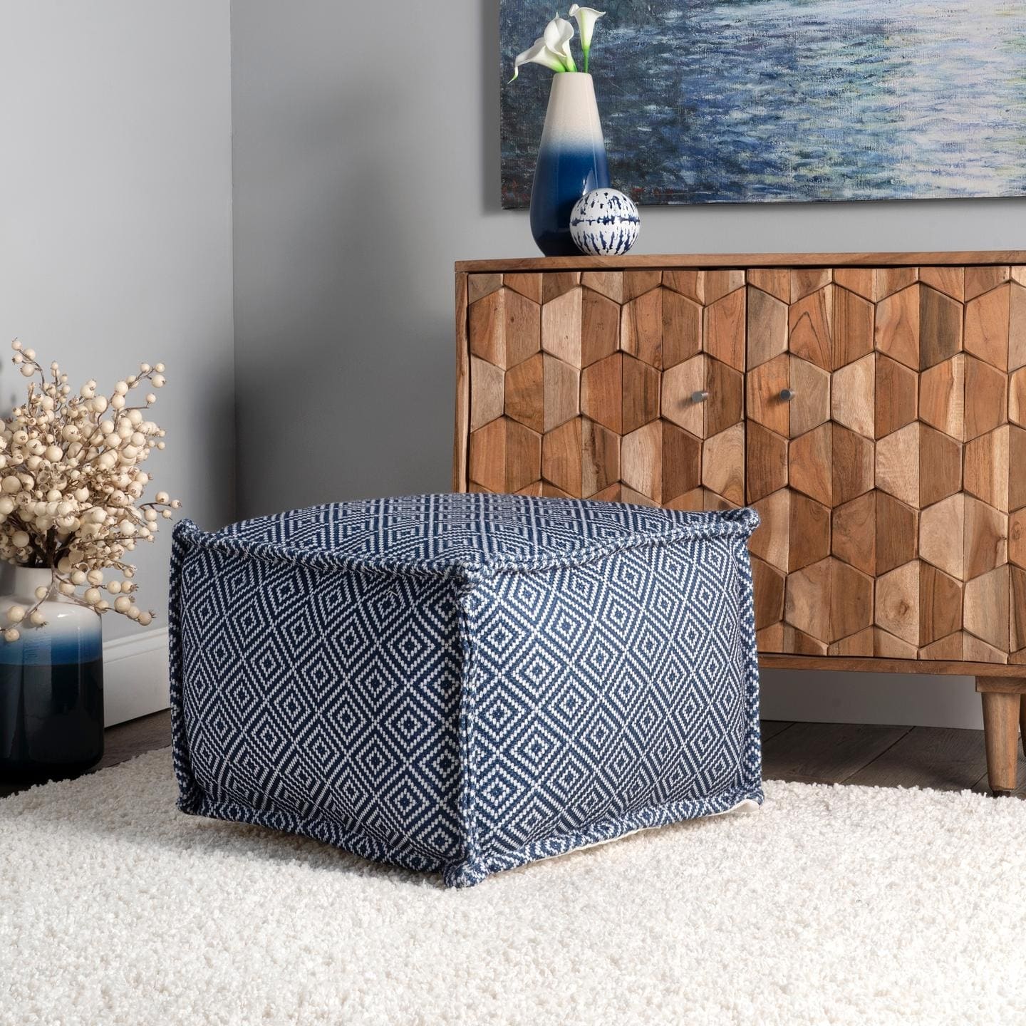 Nuloom Aztec Print Indoor Outdoor Pouf