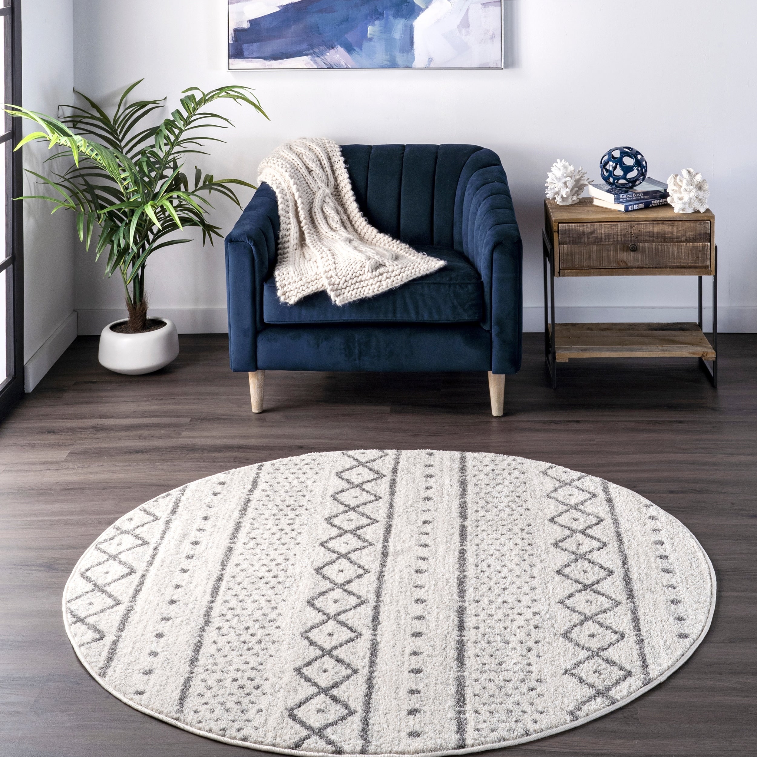 Nuloom Beige Contemporary Vintage Faded Aztec Milo Geo Print Area Rug 67 X 9