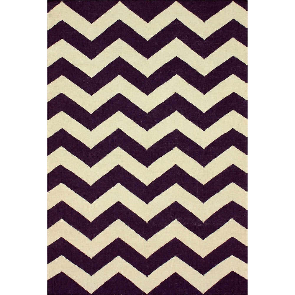 Nuloom Handmade Flatweave Chevron Brown Wool Rug 76 X 96 76 X 96