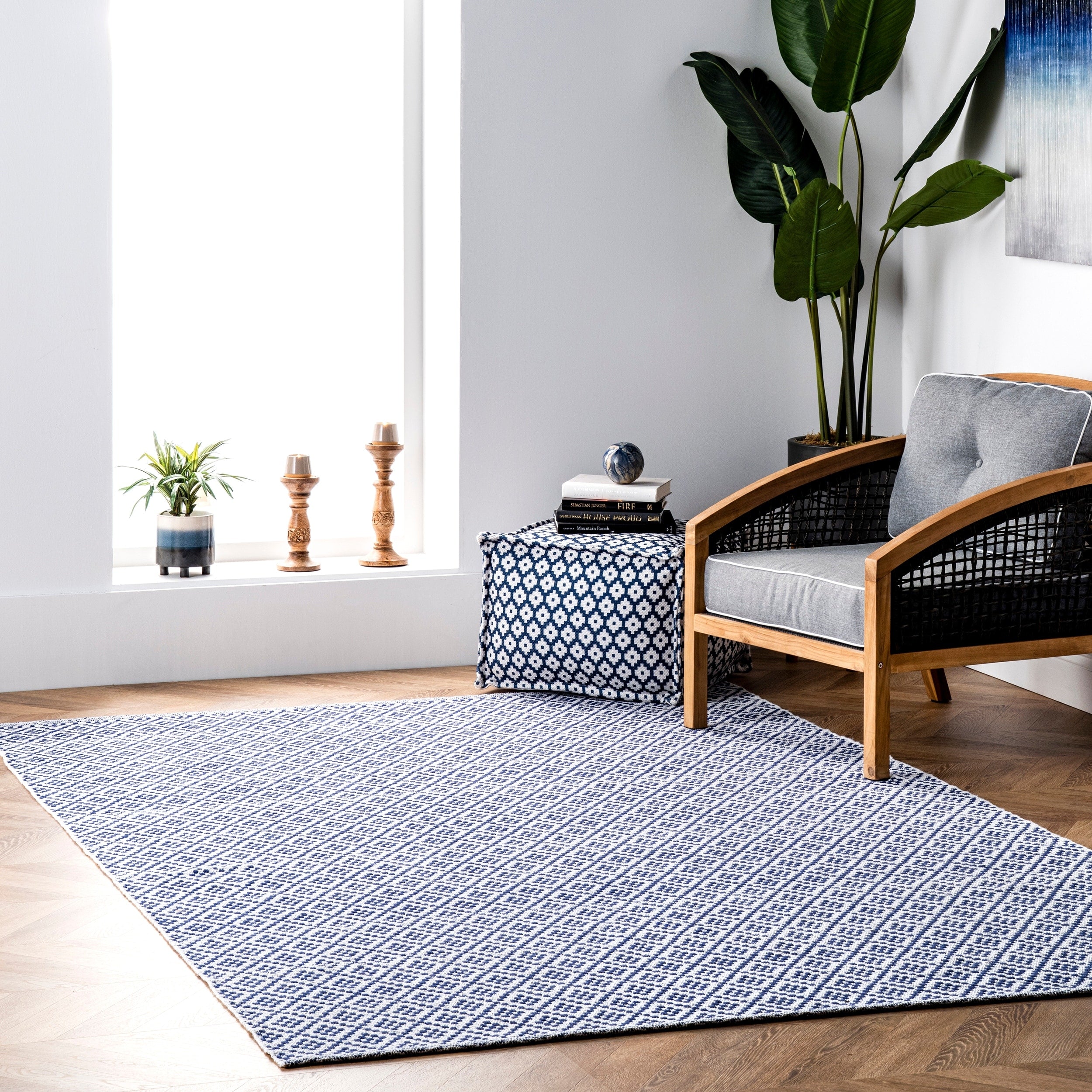 Nuloom Handmade Flatweave Moroccan Trellis Grey Cotton Rug 9 X 12 9 X 12