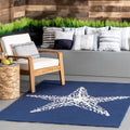 Nuloom Blue Handmade Indoor Outdoor Contemporary Coastal Starfish Area Rug 4 X 6 4 X 6