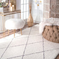 Nuloom Handmade Moroccan Trellis Shag Rug 5 X 8
