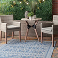 The Curated Nomad Cornelius Tribal Floral Diamonds Blue Area Rug 63 X 92