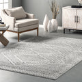Nuloom Aztec Light Grey Print Area Rug 5X 75 5 X 75