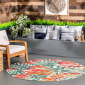 Nuloom Multi Indoor Outdoor Contemporary Tropical Magestic Palm Tree Leaf Area Rug 8 X 10