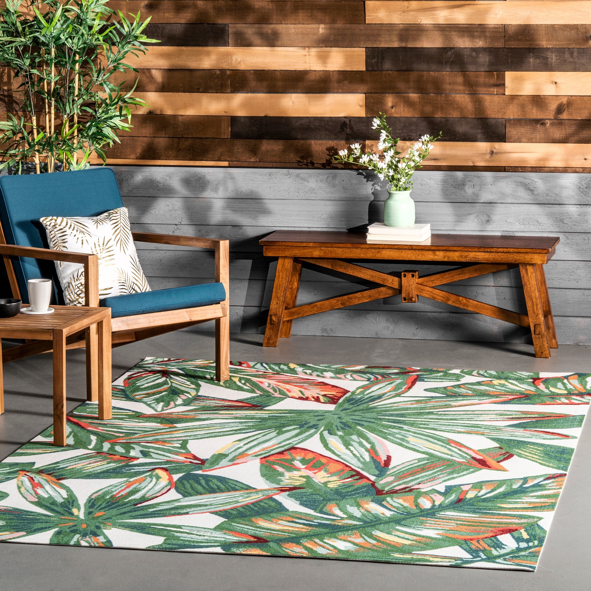 Nuloom Multi Indoor Outdoor Contemporary Tropical Magestic Floral Bloom Area Rug 8 X 10