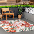 Nuloom Multi Indoor Outdoor Contemporary Tropical Magestic Palm Tree Flamingo Print Area Rug 5 X 8