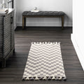 Nuloom Priya Chevron Cotton Tassel Area Rug