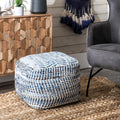Nuloom Handmade Denim Textured Pouf