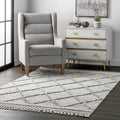 Nuloom Skylar Textured Cable Trellis Tassel Area Rug 5 3 X 7 7