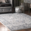 Nuloom Gray Traditional Antique Lavish Versaille Blooming Fantasy Faded Frame Area Rug 67 X 9