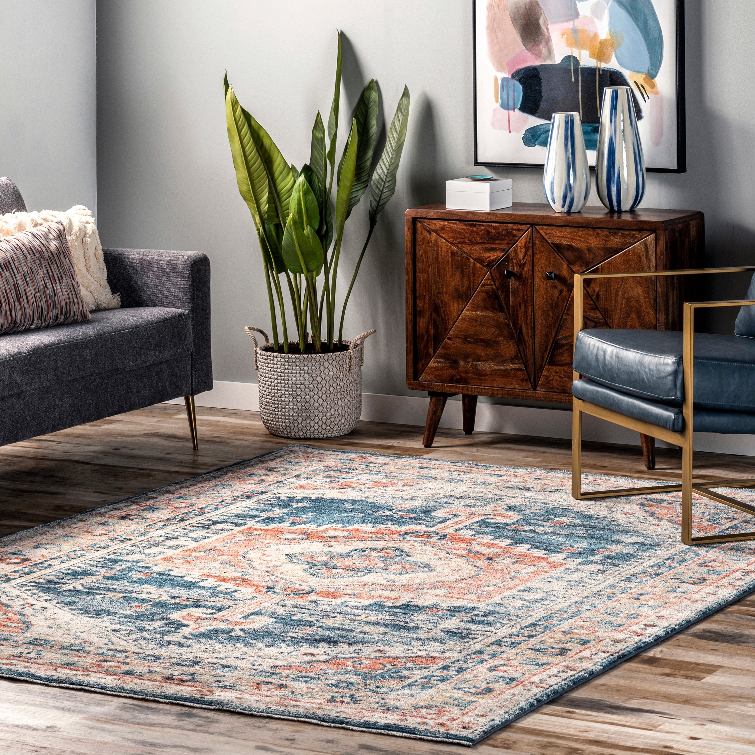 Nuloom Traditional Vintage Medallion Dominykas Area Rug