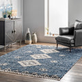 Porch Den Lemoyne Geometric Trellis Tassel Shag Area Rug