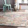 Nuloom Vintage Persian Inspired Faded Medallion Rug 53 X 77 53 X 77
