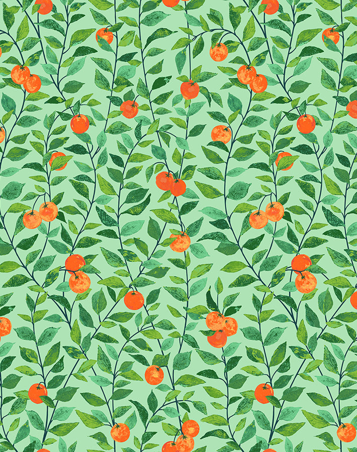 Orange Crush Peel + Stick Wallpaper by Nathan Turner, Green Swatch
