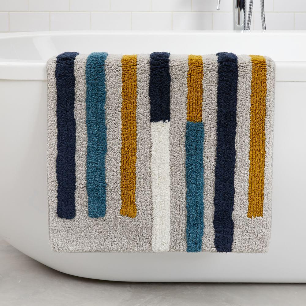 Organic Broken Stripe Bath Mat