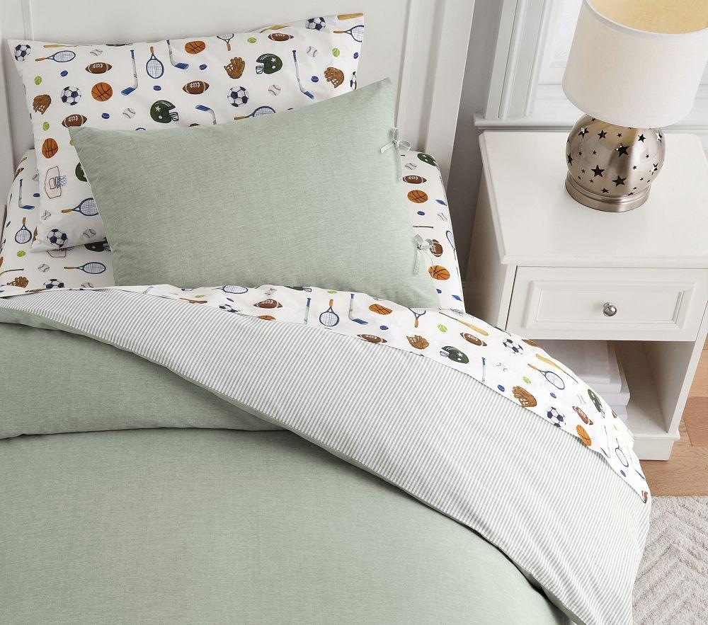 Pottery Barn Kids Chambray Reversible Organic Duvet Cover & Pillowcases