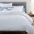Organic Cotton Clipped Jacquard Diamond Duvet Cover & Pillowcases