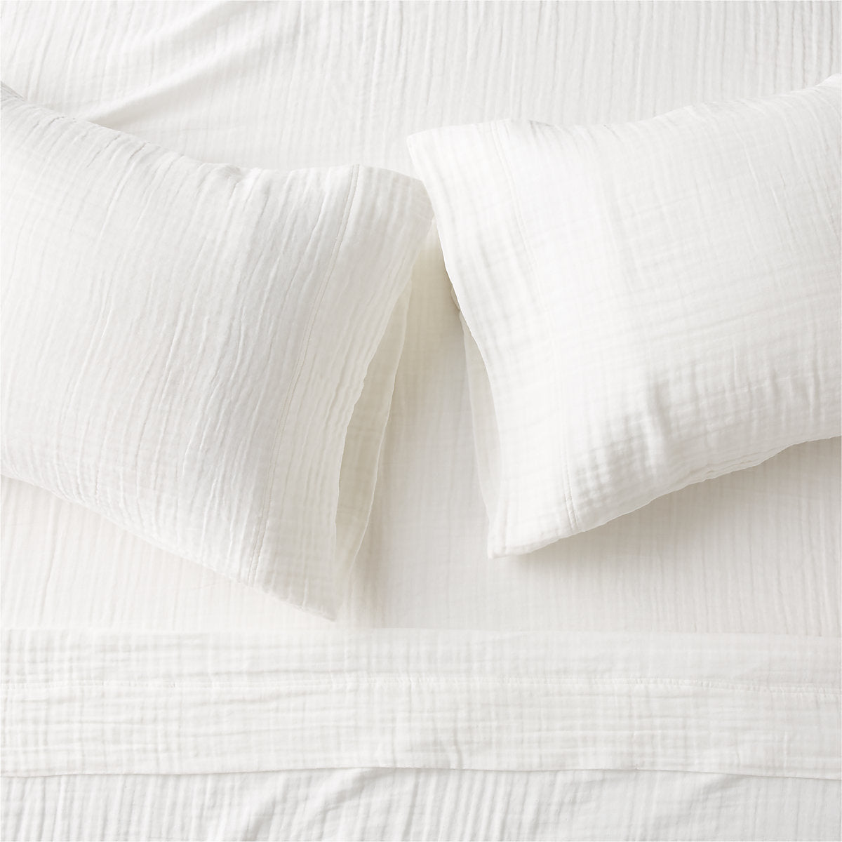 Alto Organic Cotton Gauze White Standard Pillowcases Set of 2
