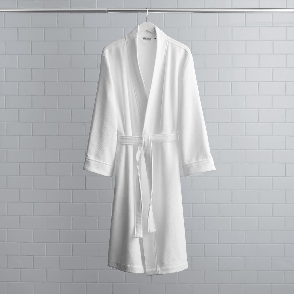 Organic Mini Waffle-Weave Robe - White