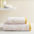Organic Dashed Lines Sculpted Towels - Dark Horseradish