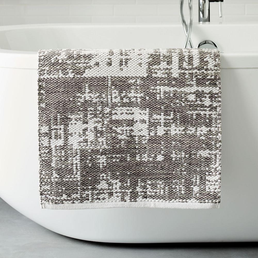 Organic Distressed Texture Bath Mat - Frost Grey